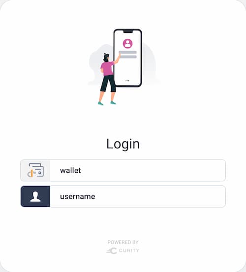 Screen with several login options