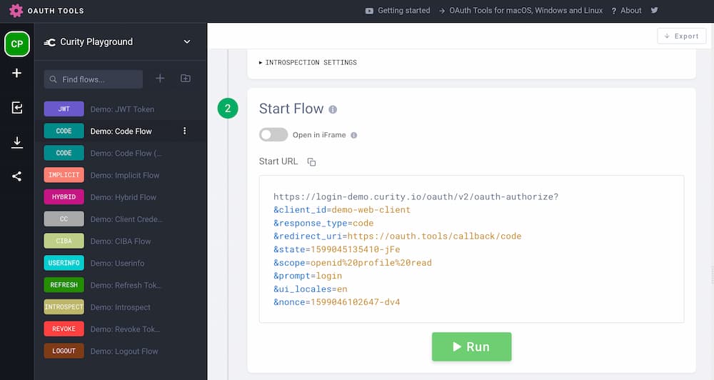 Demo code flow in OAuth.Tools