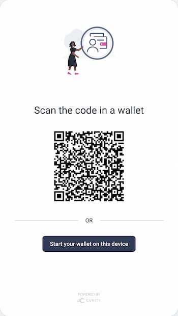 Screen to start wallet