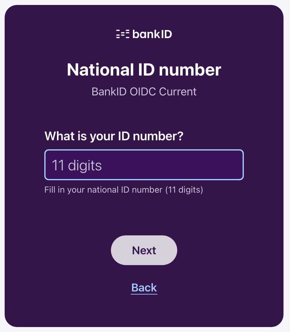 BankID ID number