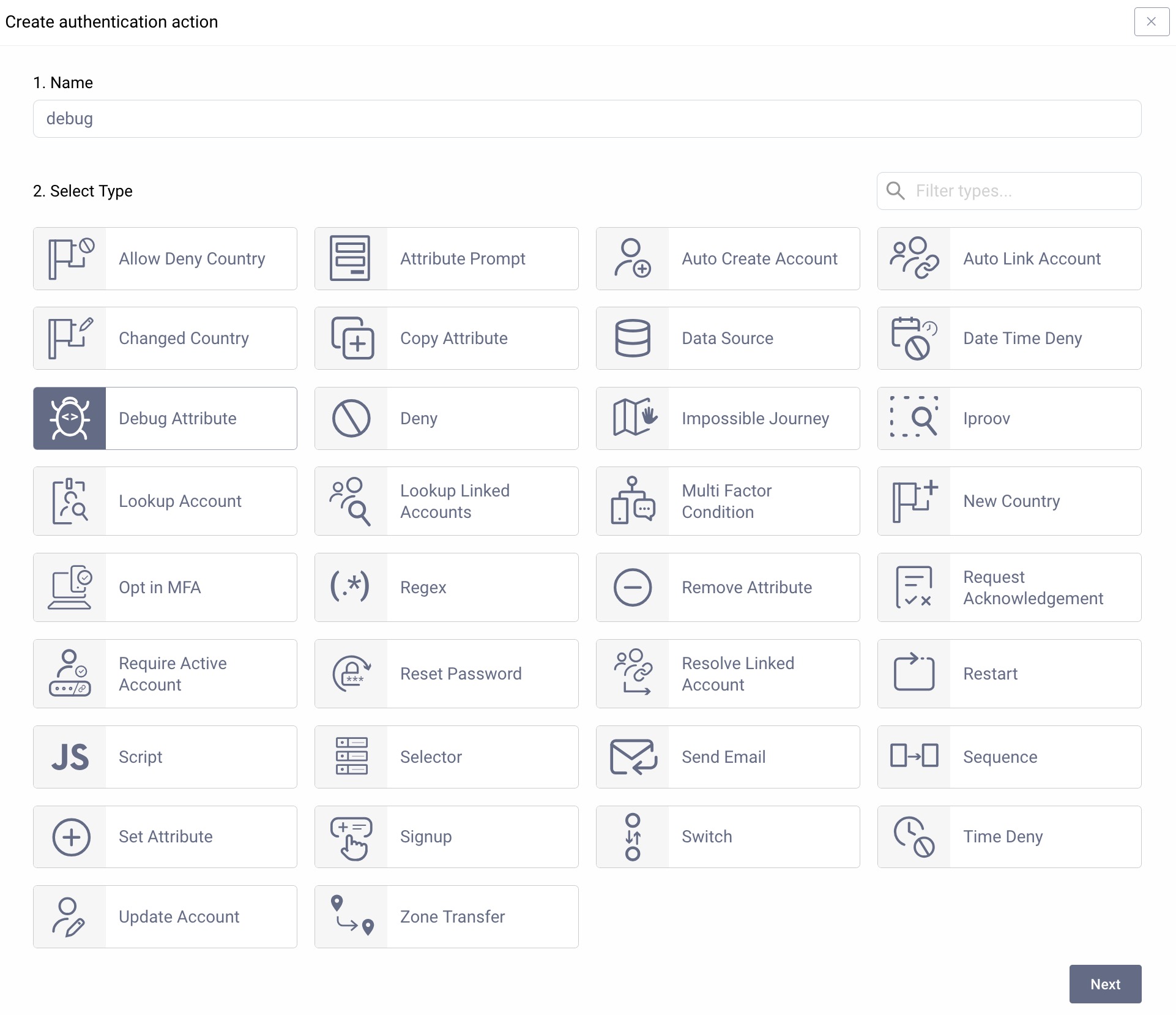 Create Debug Attribute Action