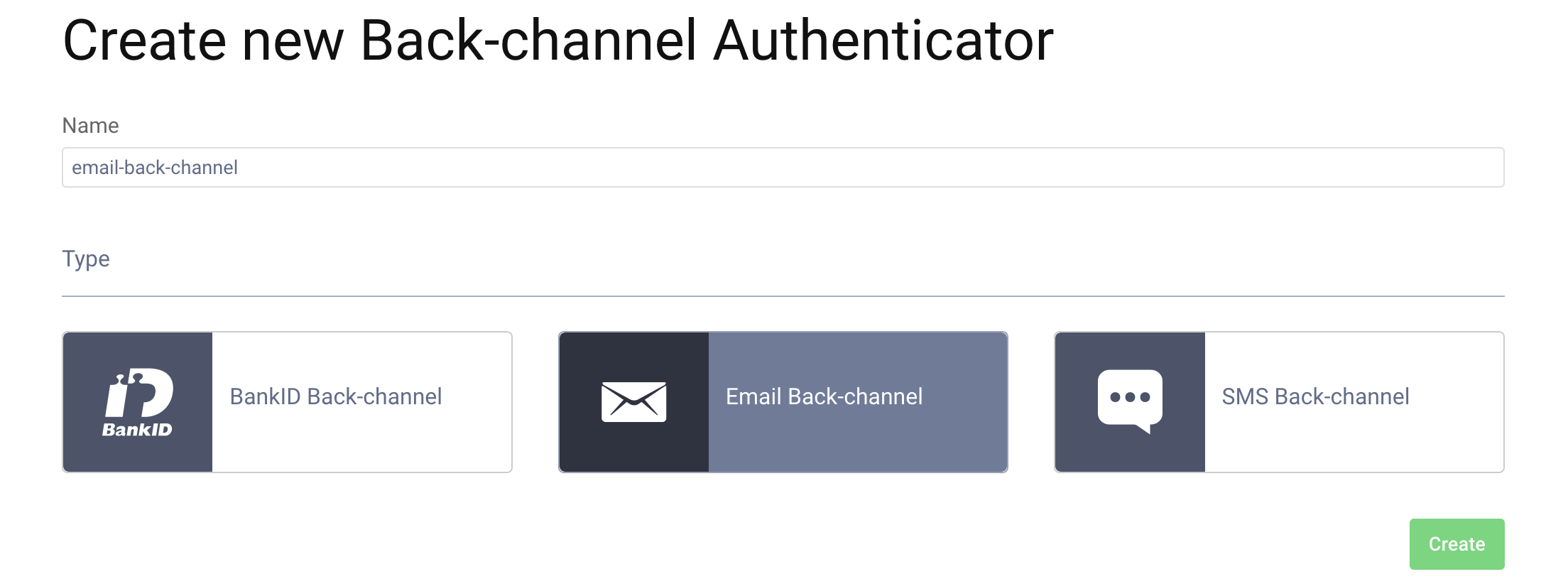 Create a back-channel authenticator