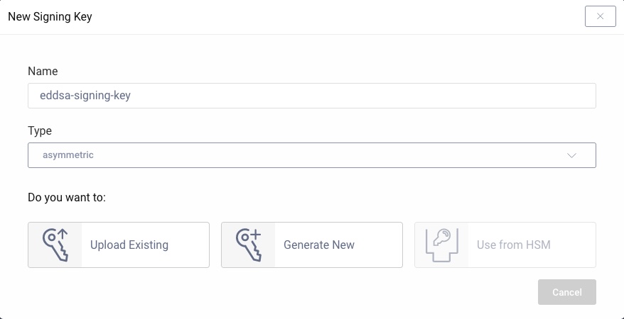 Import existing Signing Key