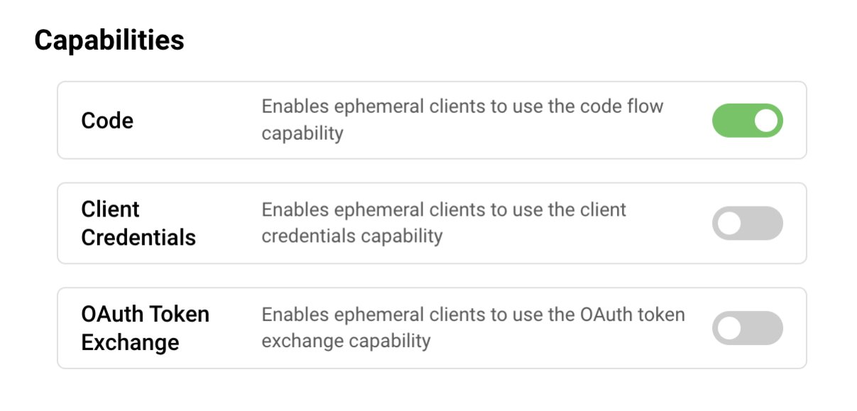 Configure Capabilities for Ephemeral Clients