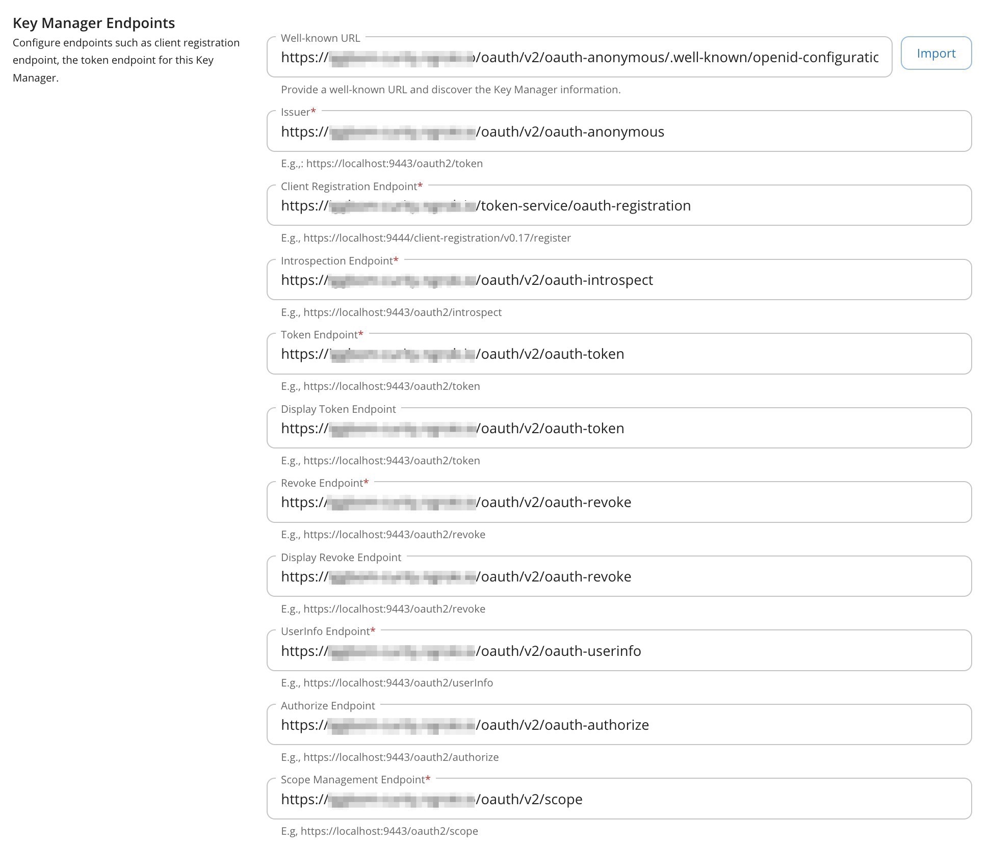 Import Well Known URL