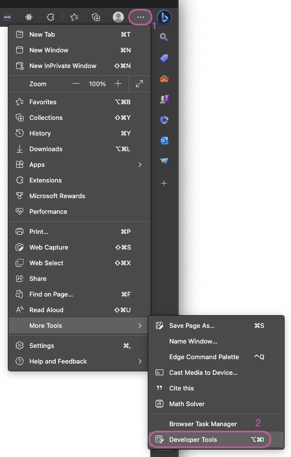 Microsoft Edge Dev Tools