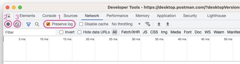 Postman Preserve Logs