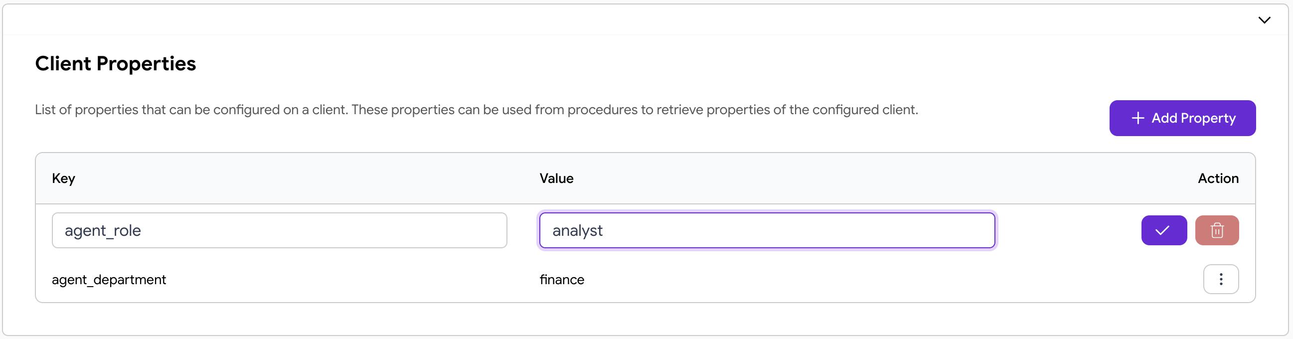 Configuring client properties