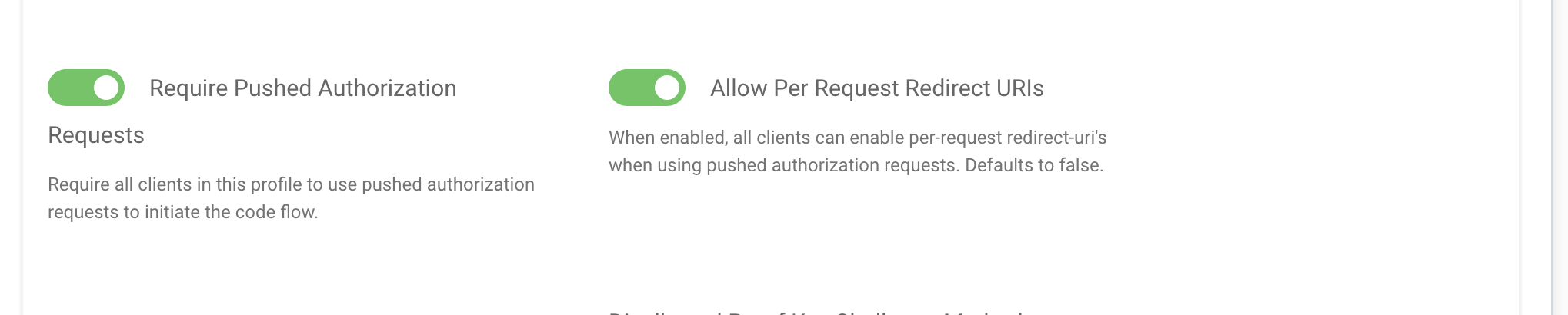 Enabled per-request redirect URIs