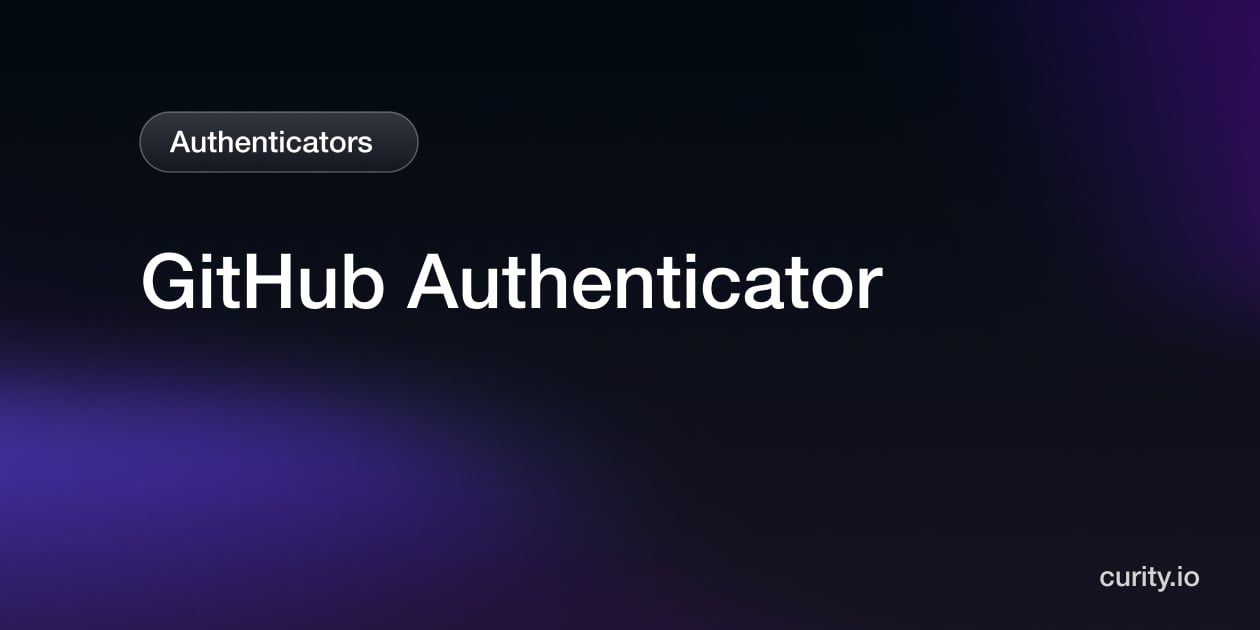 GitHub Authenticator | Curity Identity Server