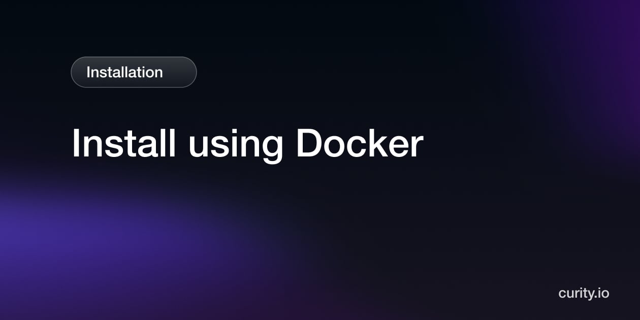 Install using Docker | Curity Identity Server