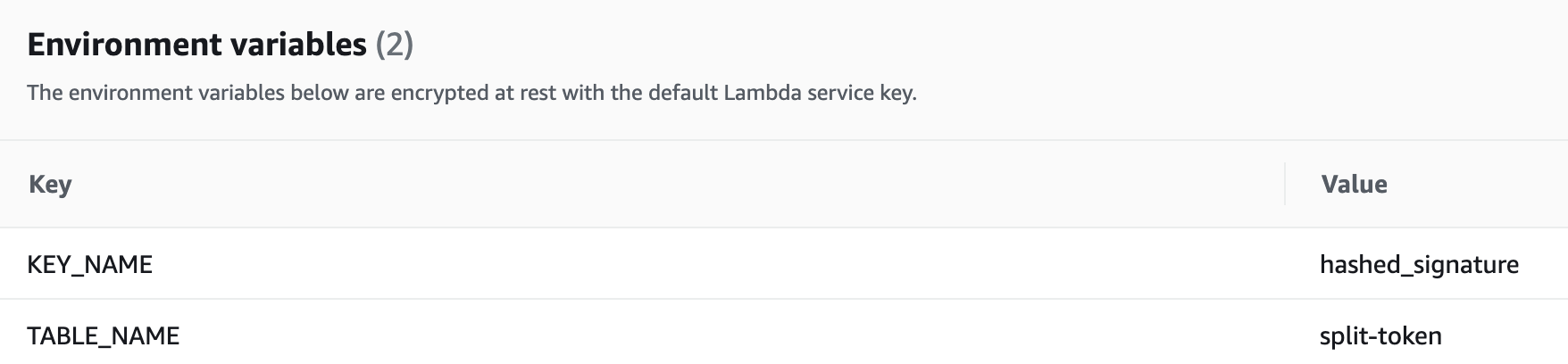 Lambda Environment Variables