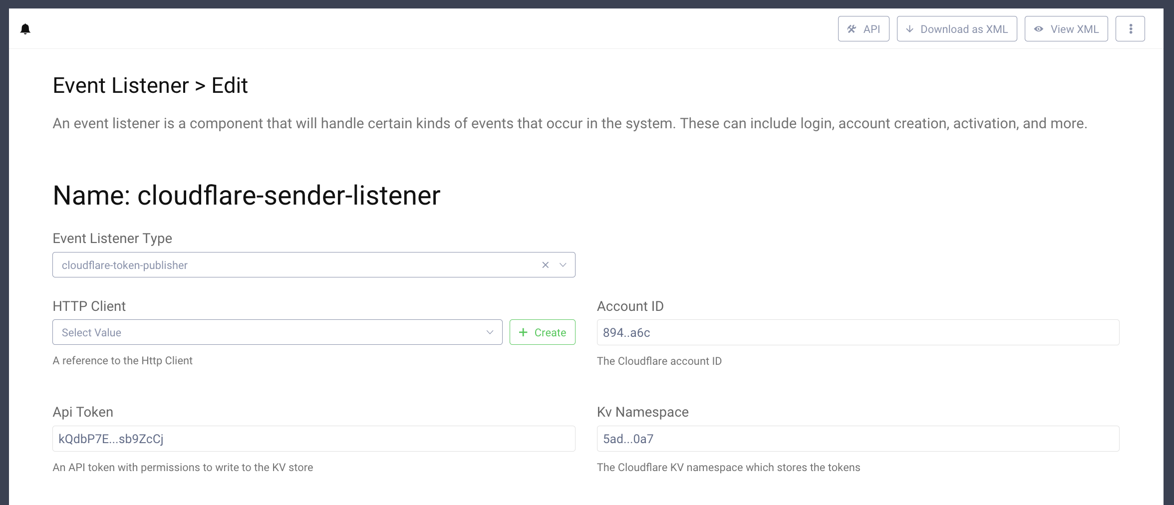 Configure the listener