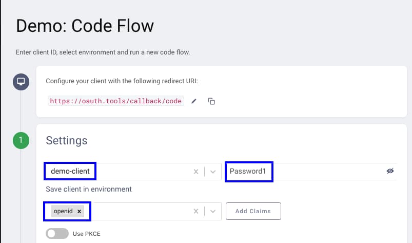 Code Flow Settings