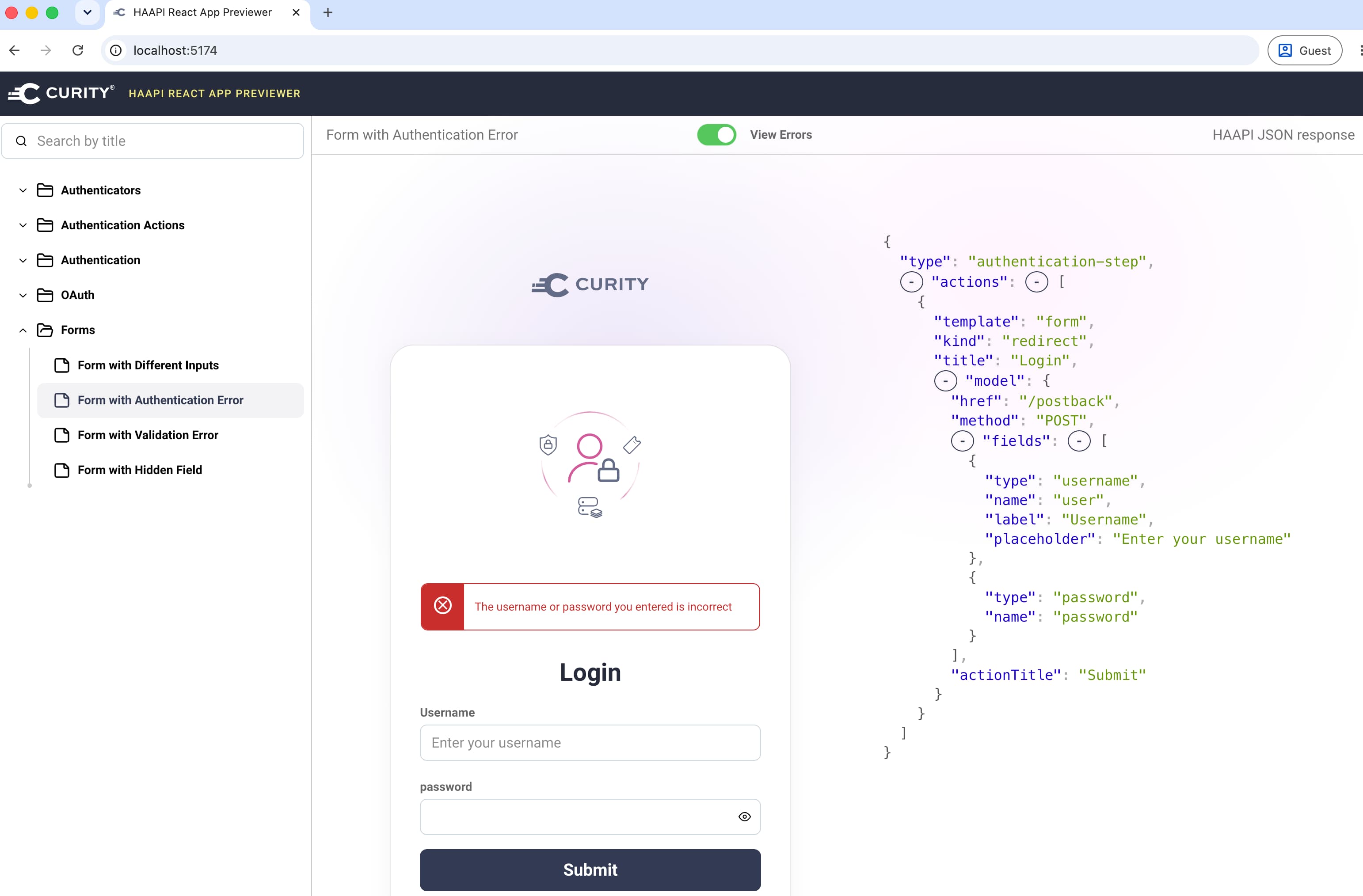 HAAPI React App Previewer