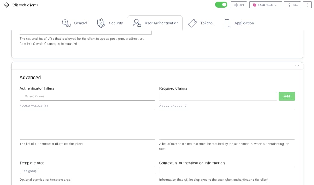 Client Template Area