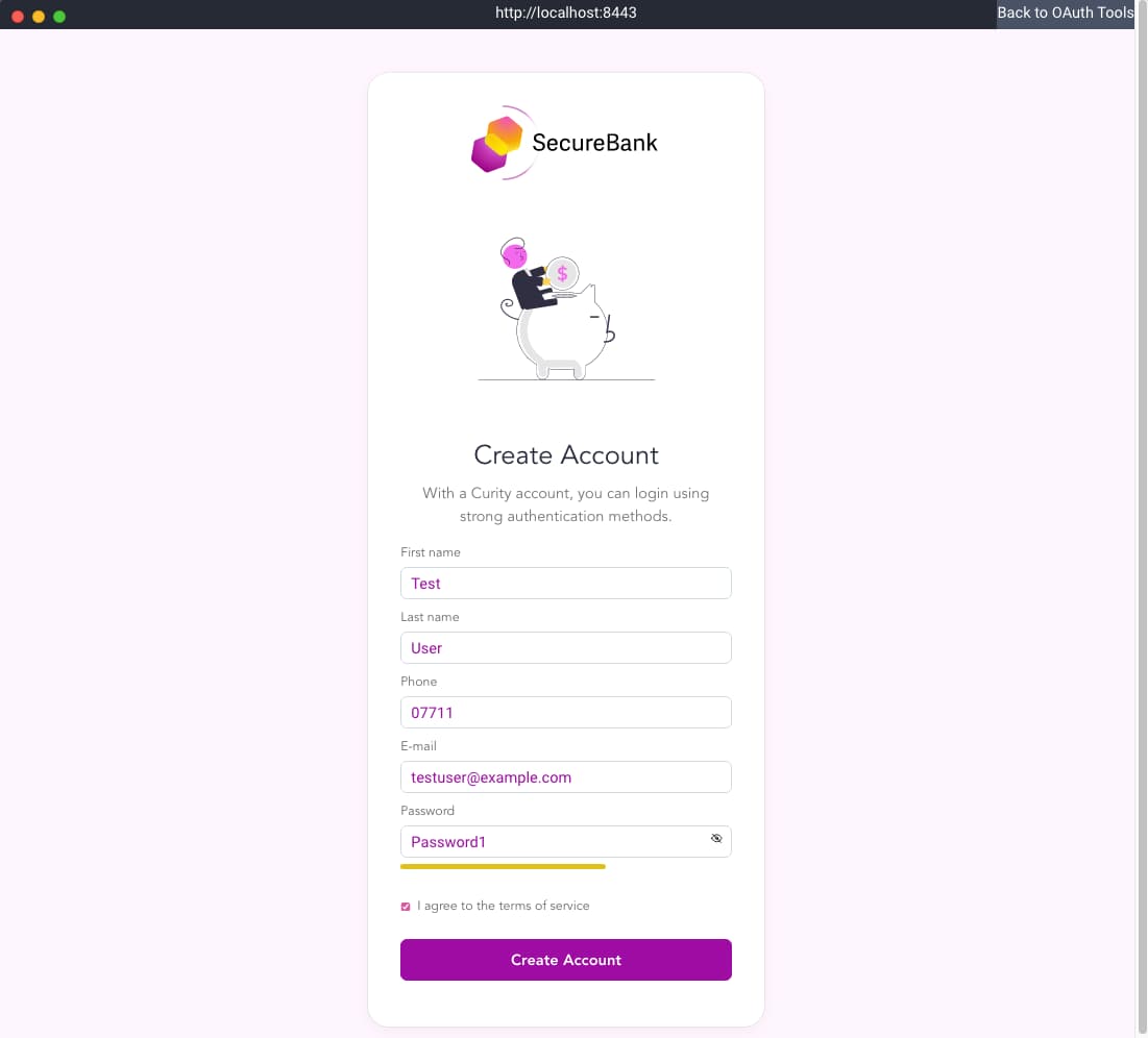 OAuth Tools Create Account