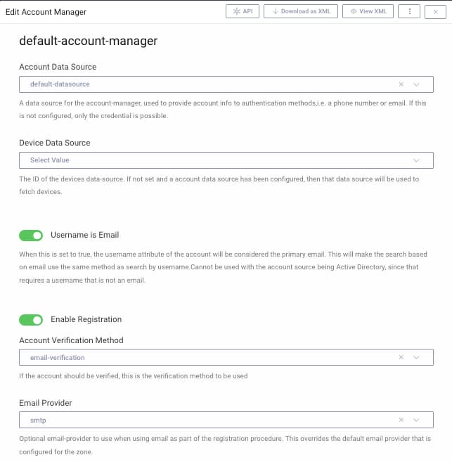 Account Manager Settings
