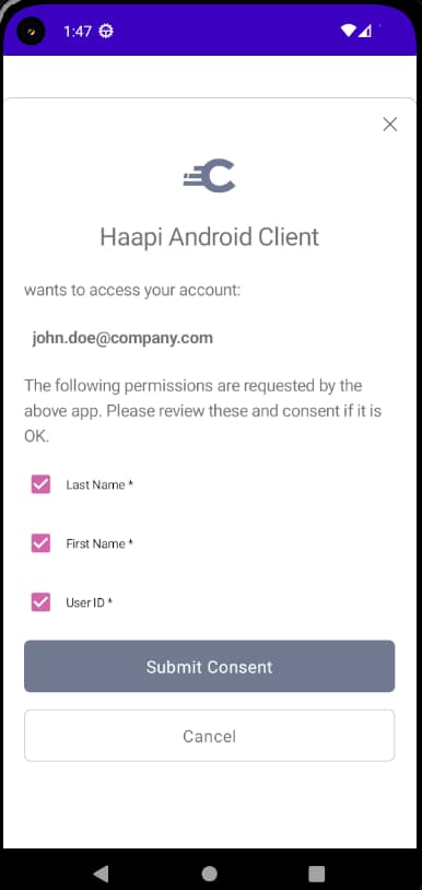User Consent Android