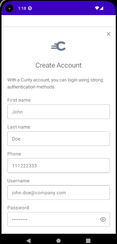 Create Account Android 1