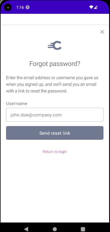 Forgot Password Android