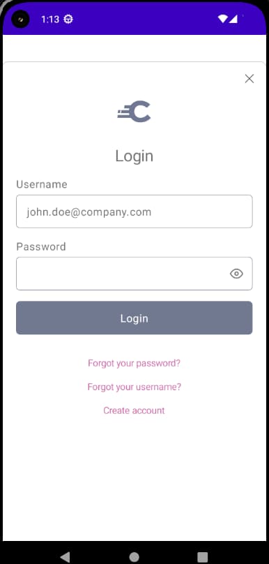 Initial Login Android