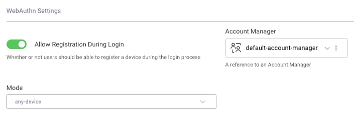 Security Keys Configuration