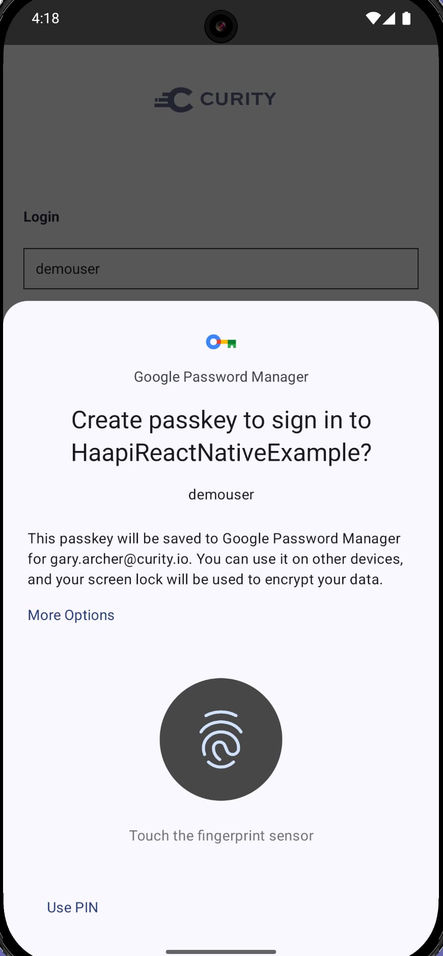 Android Passkeys Login