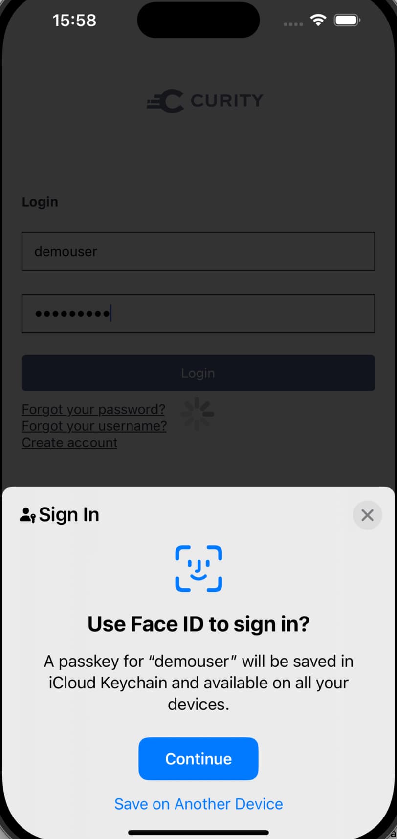 iOS Passkeys Login