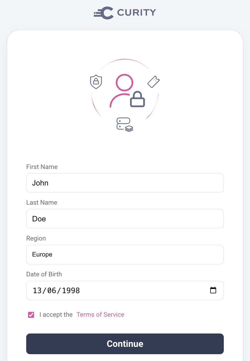 Custom authentication action for a registration form